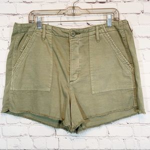 American Eagle Green Super Hi rise Shorts